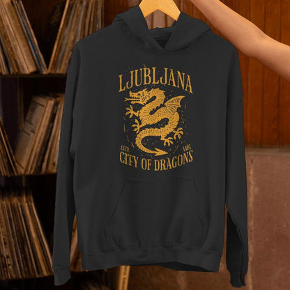 Ljubljana Slovenia Est 1461 City Of Dragons Vintage Grunge Unisex Hoodie