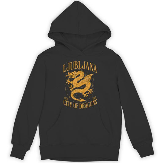 Ljubljana Slovenia Est 1461 City Of Dragons Vintage Grunge Unisex Hoodie