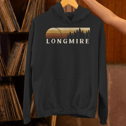 Longmire Wa Vintage Evergreen Sunset Eighties Retro Unisex Hoodie