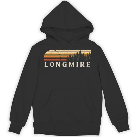 Longmire Wa Vintage Evergreen Sunset Eighties Retro Unisex Hoodie