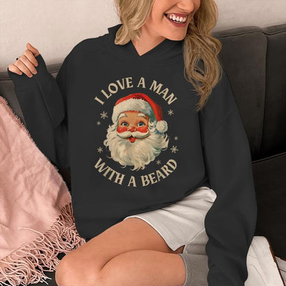 I Love A Man With A Beard Classic Santa Vintage Oh Unisex Hoodie