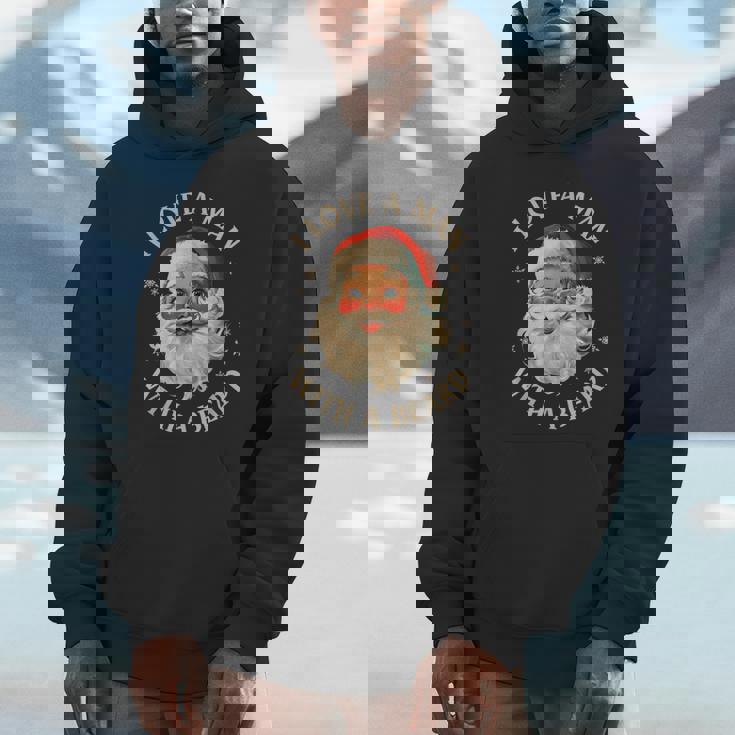 I Love A Man With A Beard Classic Santa Vintage Oh Unisex Hoodie