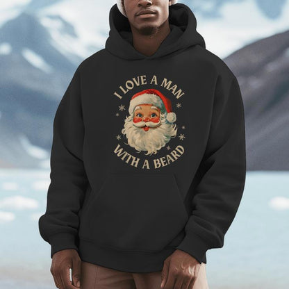 I Love A Man With A Beard Classic Santa Vintage Oh Unisex Hoodie