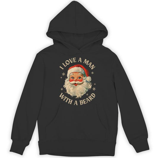 I Love A Man With A Beard Classic Santa Vintage Oh Unisex Hoodie