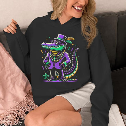 Mardi Gras Alligator Boys Mardi Gras Unisex Hoodie