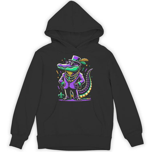 Mardi Gras Alligator Boys Mardi Gras Unisex Hoodie
