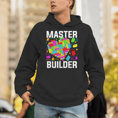 Master Builder Heart Block Brick Building Valentines Day Boy Unisex Hoodie