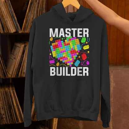 Master Builder Heart Block Brick Building Valentines Day Boy Unisex Hoodie