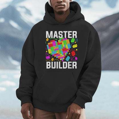 Master Builder Heart Block Brick Building Valentines Day Boy Unisex Hoodie