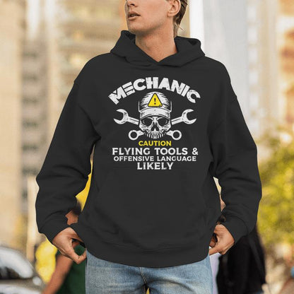Mechanic Flying Tools Wrench Car Auto Garage Dad Unisex Hoodie