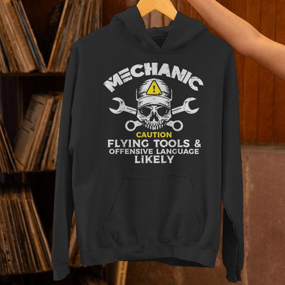 Mechanic Flying Tools Wrench Car Auto Garage Dad Unisex Hoodie