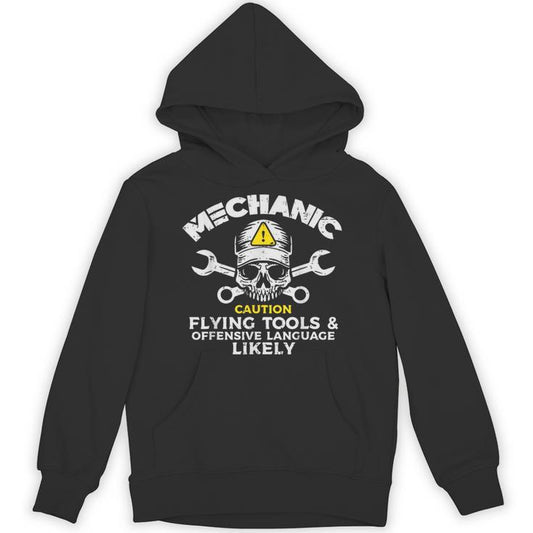 Mechanic Flying Tools Wrench Car Auto Garage Dad Unisex Hoodie