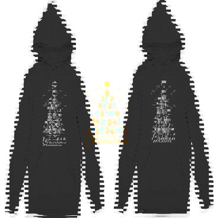 Merry Chrismukkah Happy Chanukkah Dreidel Christmas Tree Unisex Hoodie
