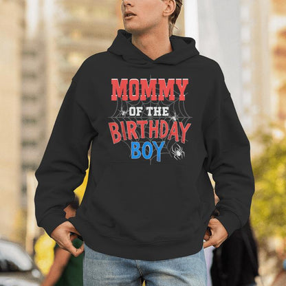 Mommy Of The Birthday Boy Classic Spider Web Unisex Hoodie