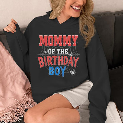 Mommy Of The Birthday Boy Classic Spider Web Unisex Hoodie