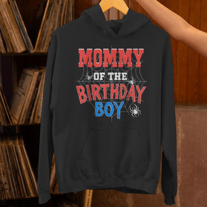 Mommy Of The Birthday Boy Classic Spider Web Unisex Hoodie