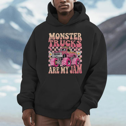 Monster Trucks Are My Jam Colorful Monster Truck Unisex Hoodie