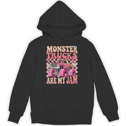Monster Trucks Are My Jam Colorful Monster Truck Unisex Hoodie