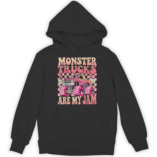 Monster Trucks Are My Jam Colorful Monster Truck Unisex Hoodie