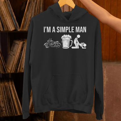 Motorcycle Motorbike Biker Motorbiker Im A Simple Man Unisex Hoodie