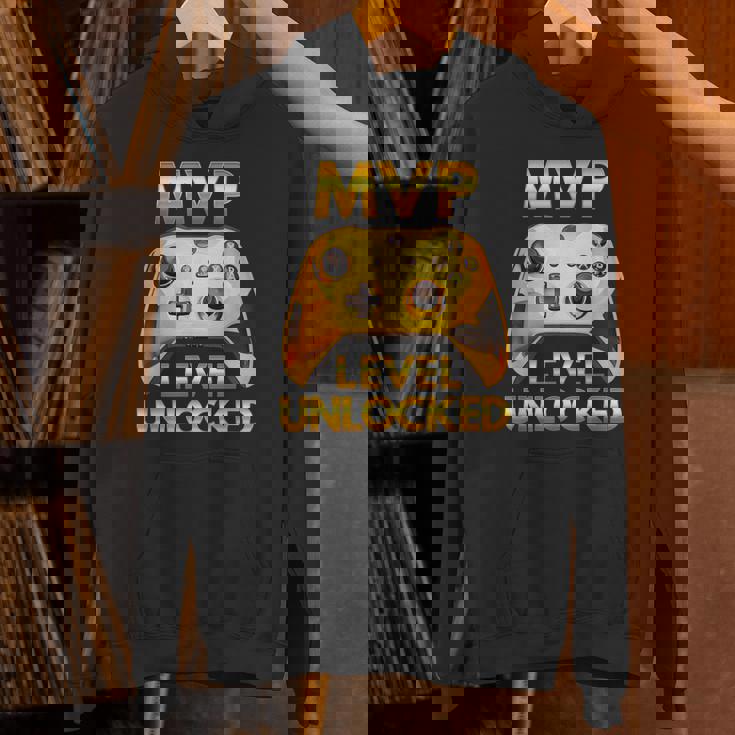 Mvp Level Unlocked Video Game Player Gold Gaming Controller Unisex Hoodie