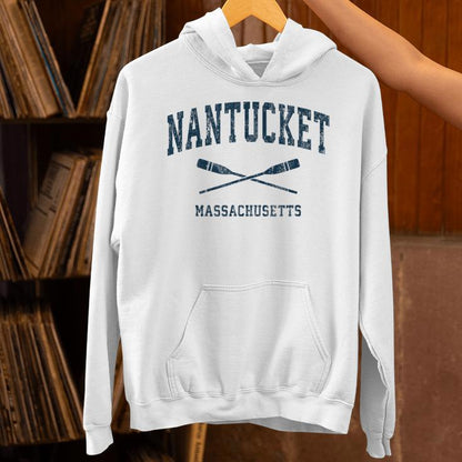 Nantucket Massachusetts Vintage Nautical Paddles Sports Oars Unisex Hoodie