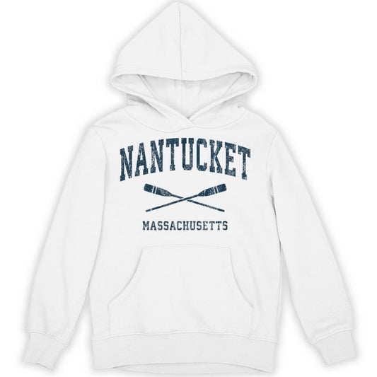 Nantucket Massachusetts Vintage Nautical Paddles Sports Oars Unisex Hoodie