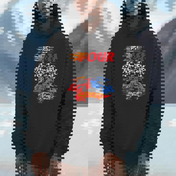 Need Four Speed Racing Car Flag 4Th Birthday Pole Positions Unisex Hoodie