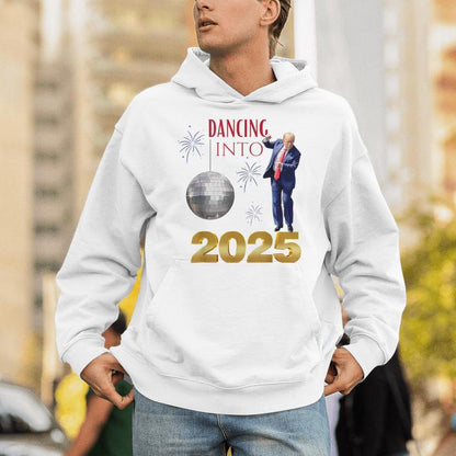 New Year Trump Dancing 2025 Maga Party Countdown Unisex Hoodie