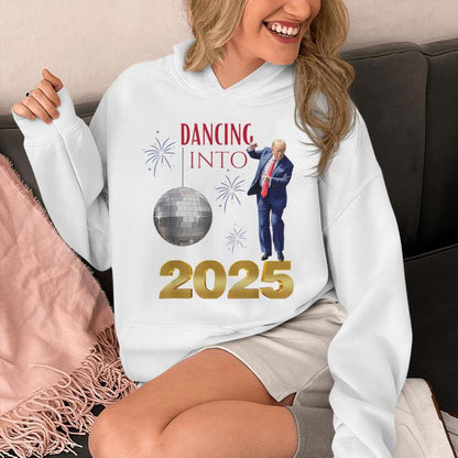 New Year Trump Dancing 2025 Maga Party Countdown Unisex Hoodie