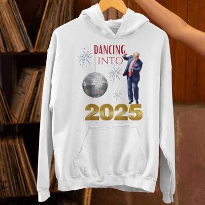 New Year Trump Dancing 2025 Maga Party Countdown Unisex Hoodie