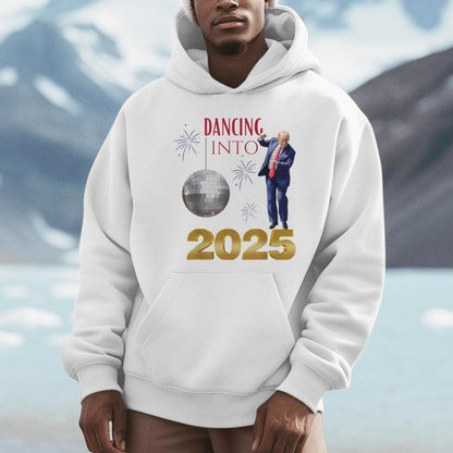 New Year Trump Dancing 2025 Maga Party Countdown Unisex Hoodie