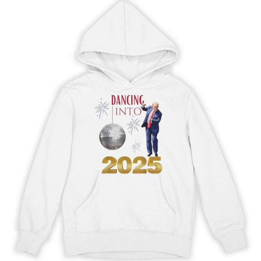 New Year Trump Dancing 2025 Maga Party Countdown Unisex Hoodie