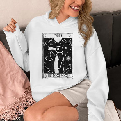 Noot Penguin Tarot Vintage Distressed Unisex Hoodie