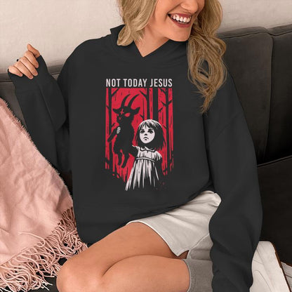 Not Today Jesus Satanic Goth Black Goat Demon 666 Alt Gothic Unisex Hoodie
