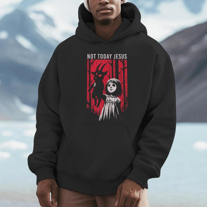 Not Today Jesus Satanic Goth Black Goat Demon 666 Alt Gothic Unisex Hoodie