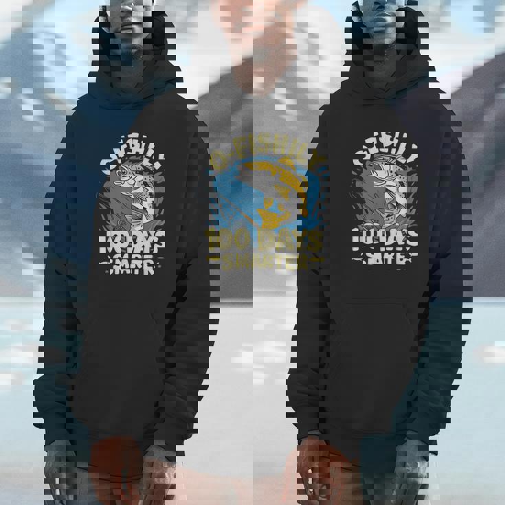 O-Fishily 100 Days Smarter 100 Days Of School Fish &amp; Fishing Unisex Hoodie