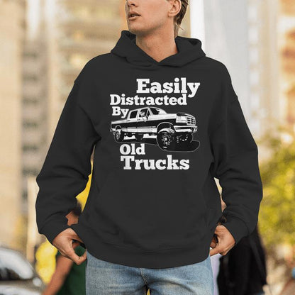 Obs 90S Lifted Crew Cab Easily Distracted By Old Trucks Unisex Hoodie