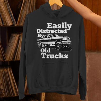 Obs 90S Lifted Crew Cab Easily Distracted By Old Trucks Unisex Hoodie
