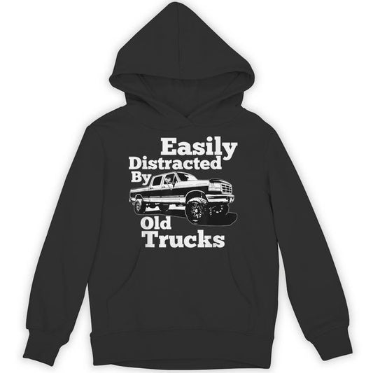 Obs 90S Lifted Crew Cab Easily Distracted By Old Trucks Unisex Hoodie