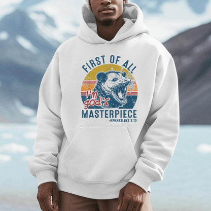 Opossum First Of All Im God's Masterpiece Angry Possum Unisex Hoodie