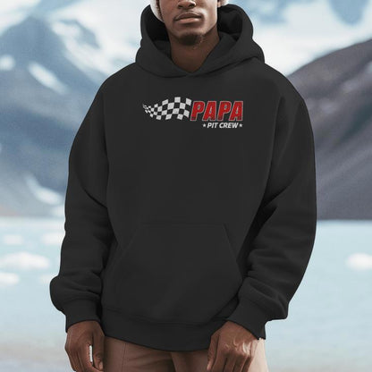 Papa Pit Crew Race Car Birthday Family Matching Pit Crew Unisex Hoodie