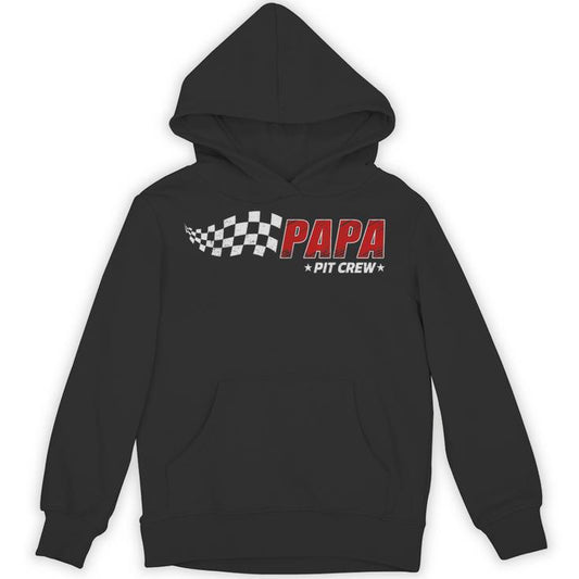 Papa Pit Crew Race Car Birthday Family Matching Pit Crew Unisex Hoodie