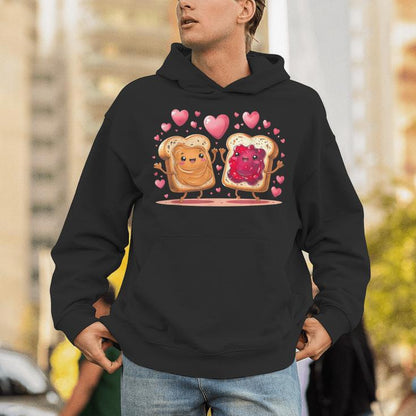 Peanut Butter Dancing With Jelly Kawaii Love Valentines Day Unisex Hoodie