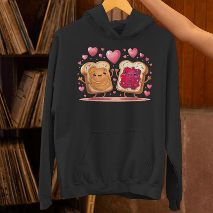 Peanut Butter Dancing With Jelly Kawaii Love Valentines Day Unisex Hoodie