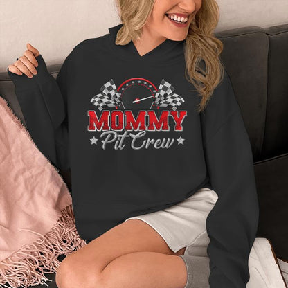 Pit Crew Race Car Racing Mommy Family Birthday Party Unisex Hoodie