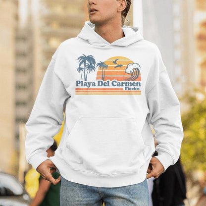 Playa Del Carmen Mexico Beach Summer Vacation Vintage Retro Unisex Hoodie
