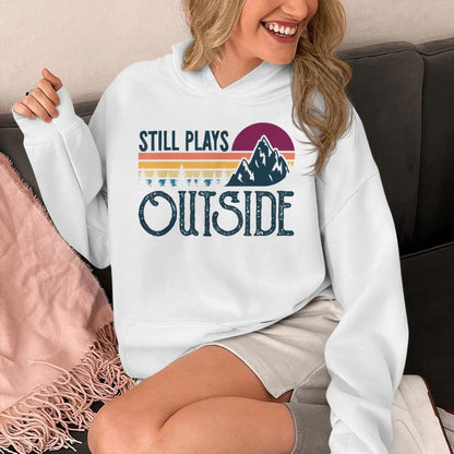 Still Plays Outside Vintage Camping And Hiking Unisex Hoodie