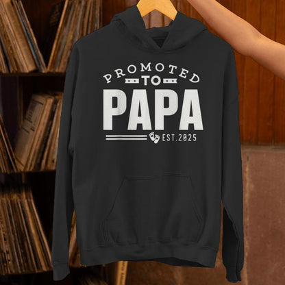 Promoted To Papa 2025 New 1St First Time Papa Dad Father Unisex Hoodie