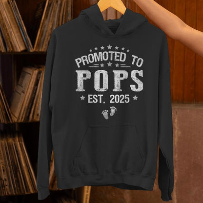 Promoted To Pops Est2025 Father's Day First Time Pops Unisex Hoodie